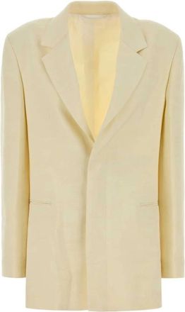Carven Single-breasted Notched-lapel Blazer - Dames - Blazers - Geel - S - Katoen - Jassen