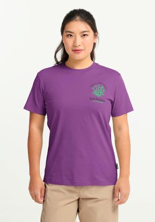 Jack Wolfskin T-Shirt JACK WOLFSKIN CAREFREE T W, Damen, Gr. M (38/40), plant freesi, Obermaterial: 100% Baumwolle, normal, Rundhals, Shirts T-Shirt