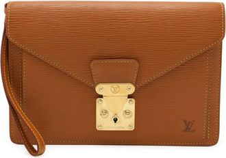 Louis Vuitton Epi Champagne Gold Epi Leather Clutch Bag (Pre-Owned)