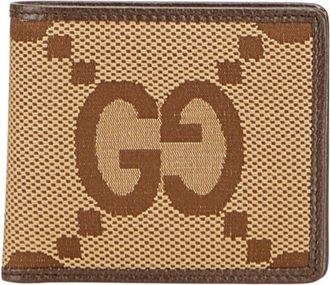 Gucci Brown Canvas Leather Bill Wallet (Bi-Fold) (Pre-Owned)