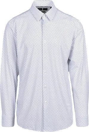 BOSS White Dot Print Stretch Slim-Fit Technical Shirt