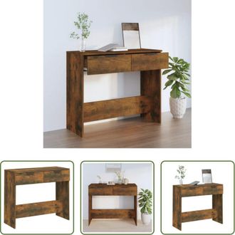 vidaXL vidaXL Tavolino in legno - Tavolino Consolle Rovere Fumo 90x36x75 cm in Legno Multistrato