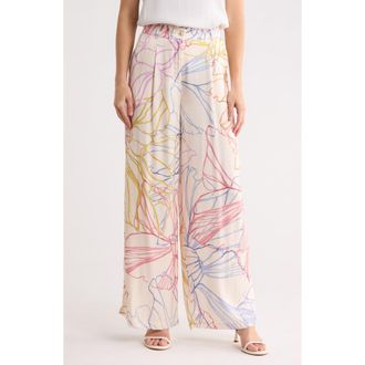 FRNCH Philo Woven Wide Leg Pants in Pastel Skecth at Nordstrom Rack, Size X-Small