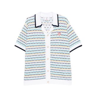 Casablanca Tuck Stitch Shirt - male - Casablanca - Short Sleeve Shirts - White - 2XL - Shirts