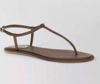 Rene Caovilla satin flat sandals