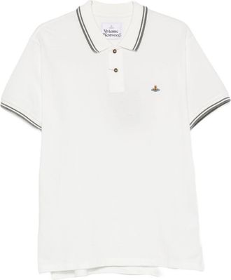 Vivienne Westwood Short-Sleeve Grey Accent Cotton Polo Shirt