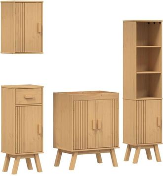 vidaXL Vidaxl - Conjunto de Muebles de Baño 4 pcs Marrón 114 x 43 x 73.5 cm