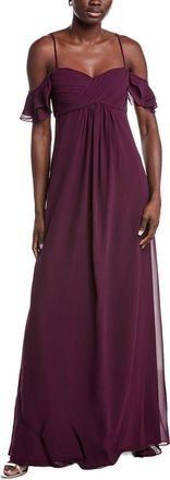 Theia Riley Cold-Shoulder Maxi Dress
