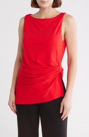 Patrizia Luca Side Ruched Sleeveless Top in Red at Nordstrom Rack, Size X-Large