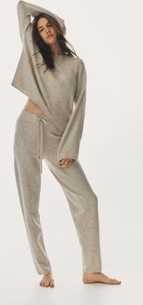 H&M Fine-knit Joggers in Light Beige Melange at Nordstrom, Size Xx-Large