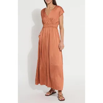 Lyss&eacute; Maite Packable Pleated Maxi Dress in Saffron at Nordstrom, Size X-Small