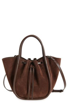 Proenza Schouler Small Ruched Suede Tote in Chocolate at Nordstrom