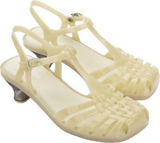 Melissa Vixen Slingback Kitten Heel Sandal in Milky Beige at Nordstrom, Size 10
