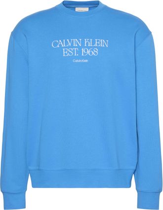 Calvin Klein Jeans Sweatshirt CALVIN KLEIN JEANS 1968 NYC GRAPHIC, Herren, Gr. S, french blau, Sweatware, Obermaterial: 100% Baumwolle, unifarben, regular fit normal, Ru