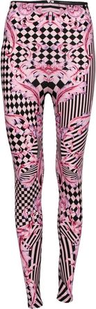 Versace Legging met Barocco-streep - Zwart