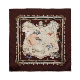 Zimmermann Pa&ntilde;uelo cuadrado de seda estampado 70 - Accessories - Mujer - Marr&oacute;n - ONE SIZE