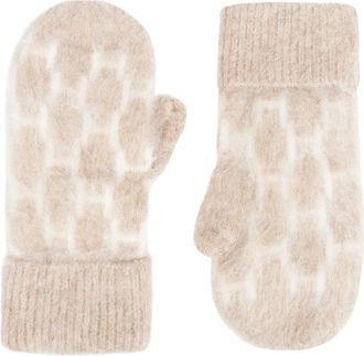 H&eacute;st Guanti Marroni con Design a Motivo H - - Accessories - Donna - Beige - ONE SIZE