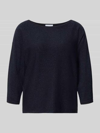 Comma Pullover aus Effektgarn mit 3/4-Arm in Marine, Gr&ouml;&szlig;e 34