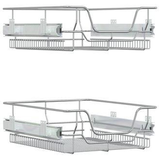 vidaXL Vidaxl - Cestas De Alambre Extra&iacute;bles 2 Unidades Plateado 45 Cm