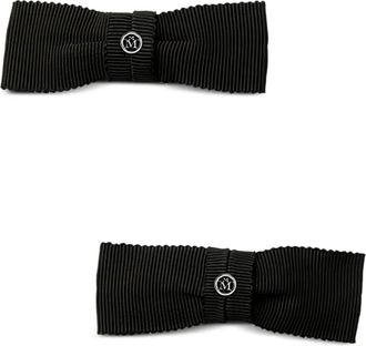 Maison Michel grosgrain bow hair clip - women - Cotton/Viscose - One Size - Black