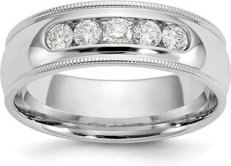 Diamond2Deal 14k Gold Lab Grown Diamond Wedding Band Ring 1/2Ct Clarity- VS Color- D-E