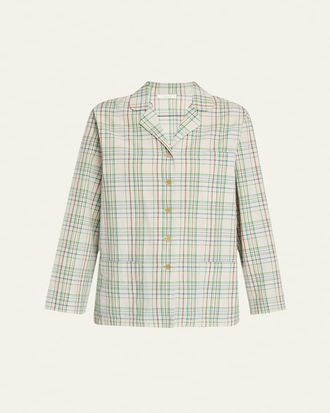 The Row Morpheus Plaid Cotton Shirt