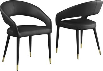 Best Master Furniture Jacques Faux Leather Black Dining Chairs (Set of 2)