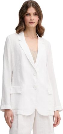 Benetton Blazer van puur linnen - Dames - Blazers - Wit - S - Linnen - Jassen