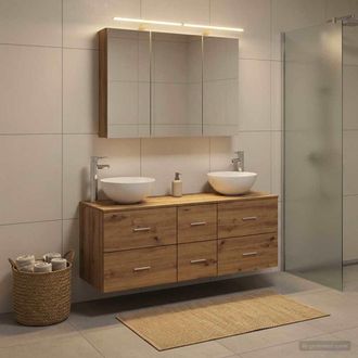 vidaXL Vidaxl Set Di Mobili Per Il Bagno 4 Pz Rovere Artigianale