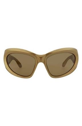 Balenciaga 64mm Novelty Sunglasses in Gold Gold Brown at Nordstrom Rack