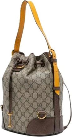 Gucci Pre-owned Bucket Bags, female, Brown, Size: ONE SIZE Pre-owned Bucket Bag