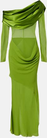 CHRISTOPHER ESBER Abito lungo in georgette di seta trasparente