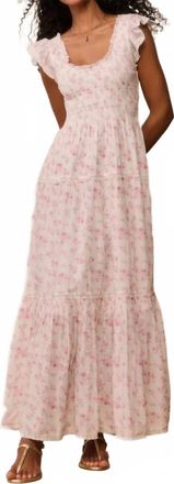 LoveShackFancy Chessie Floral Maxi Dress In Rustic Orchid
