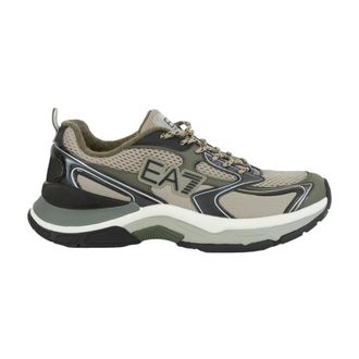 Emporio Armani Panelled Sneakers - Heren - Sneakers - Groen - 45 1/3 EU - Polyester - Schoenen