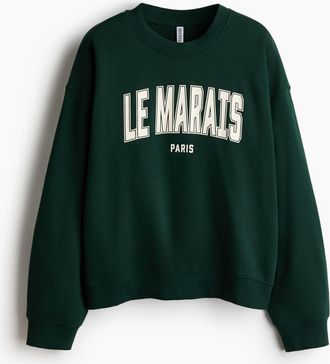 H&M Sweatshirt mit Motivprint - Green