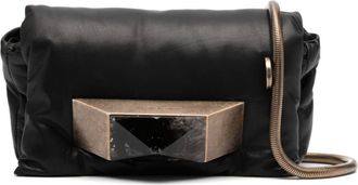 Rick Owens logo-plaque leather shoulder bag - men - Calf Leather - One Size - Black