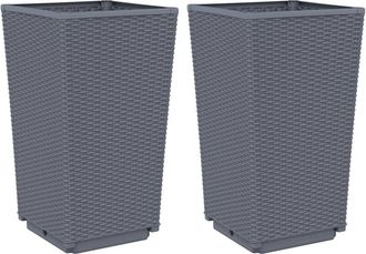 vidaXL Garden Planters 2 pcs Blue Grey 32.5x32.5x57 cm pp Vidaxl