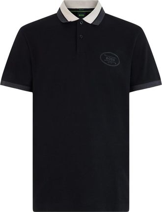 HUGO BOSS PL_Hole 19 Placket - Heren - Polos - Zwart - 2XL - Katoen - Tops