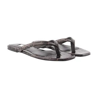 Toteme Crocodile-Embossed Calfskin Sandals - Brown