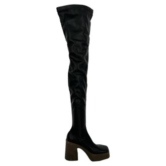 Stella McCartney Stella McCartney Skyla bovenknie laarzen in zwart leer