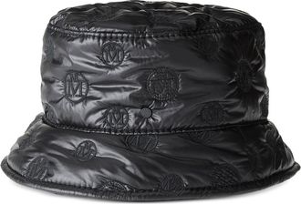 Maison Michel Axel embroidered-monogram bucket hat - unisex - Nylon/Flannel - S - Black