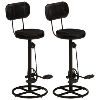 vidaXL Furniture Limited - Taburetes De Cocina 2 Uds Piel De Cabra