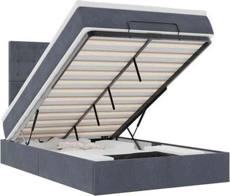 vidaXL Vidaxl - Estructura De Cama Otomana Colchones Terciopelo Gris Oscuro