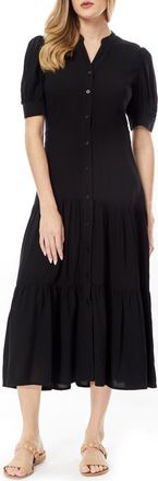 By Design Grace Button Front Midi Dress in Black at Nordstrom Rack, Size X-Small