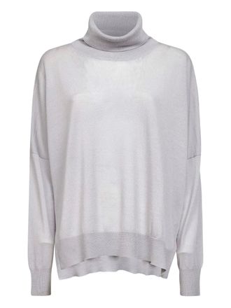 Blanca Vita ribbed turtleneck sweater - Grey