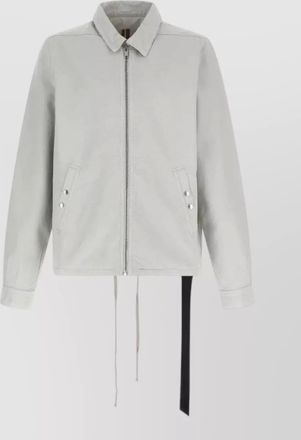 Rick Owens collared zip front jacket buttoned cuffs