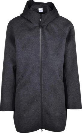 Aspesi Grey Super Doppel Hooded Wool Coat