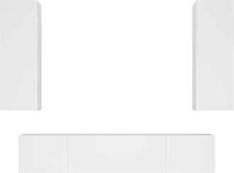 vidaXL 4 Piece TV Cabinet Set White Engineered Wood vidaXL