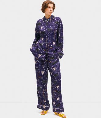Sleeper Pastelle Oversized Pants in navy Mystic Print