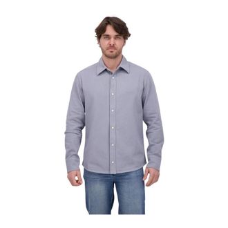 A.P.C. Surchemise brod&eacute;e - Heren - Casual Overhemden - Grijs - L - Katoen - Overhemden